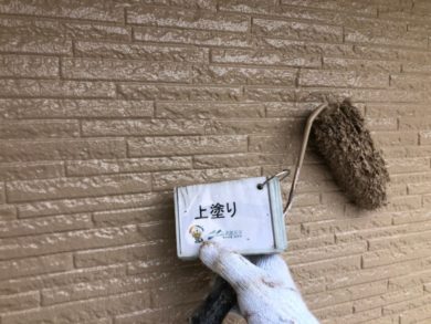 奈良奈良市U様邸　外壁塗装・屋根塗装・防水工事 外壁塗装上塗り
