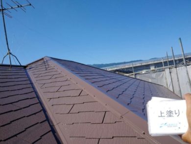 奈良県大和高田市Ｉ様邸 　外壁塗装・屋根塗装工事 屋根の上塗り