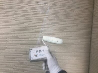 奈良葛城市K様邸　外壁塗装・防水工事 外壁下塗り