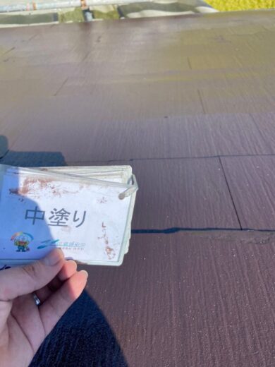奈良県大和高田市M様邸　外壁塗装・屋根塗装工事 屋根中塗り