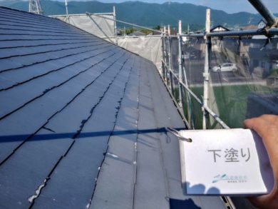 奈良葛城市Y様　外壁塗装・屋根塗装 屋根塗装下塗り