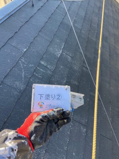 奈良県大和高田市T様邸　外壁塗装・屋根塗装・防水工事 屋根下塗り②