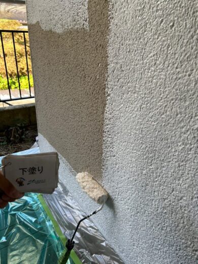 奈良県奈良市O様邸　外壁塗装工事 外壁下塗り