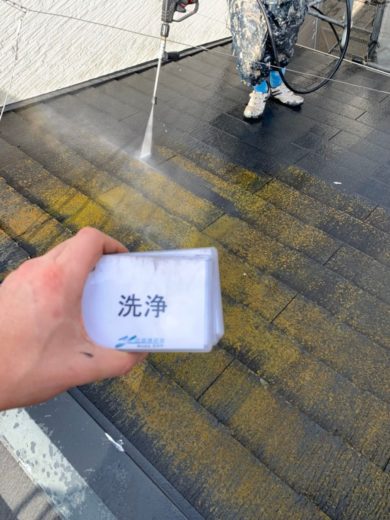 奈良葛城市Y様邸　外壁塗装・屋根塗装・ベランダ防水工事 屋根高圧洗浄