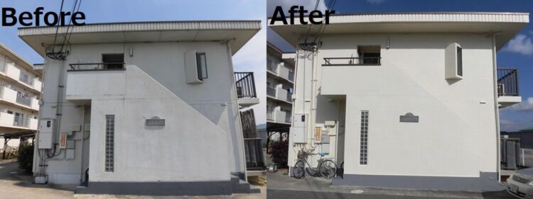 奈良の香芝市の株式会社ヨネヤの外壁塗装と屋根塗装のビフォーアフター