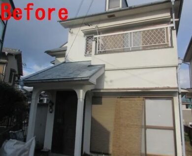 奈良県北葛城郡上牧町Ｓ様邸　外壁塗装・外べい塗装・屋根カバー工法工事 施工前の写真