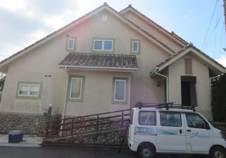 奈良北葛城郡広陵町Y様　外壁塗装工事 施工前の写真