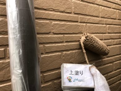 奈良香芝市N様　外壁塗装・屋根塗装・防水工事 外壁塗装上塗り