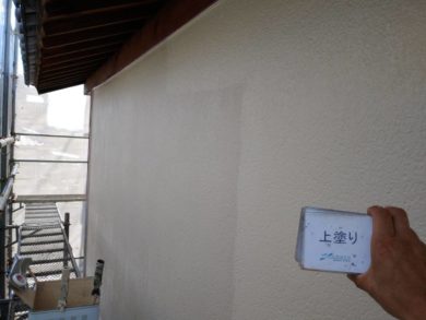 奈良県香芝市M様邸　外壁塗装・防水工事 外壁塗装上塗り