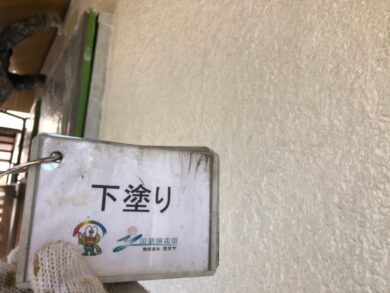 奈良北葛城郡河合町M様邸　外壁塗装・屋根塗装工事 外壁塗装下塗り