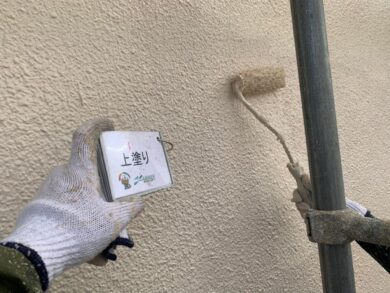 奈良大和高田市E様邸　外壁塗装工事 外壁上塗り