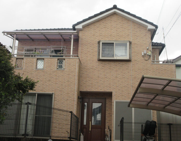 奈良県北葛城郡上牧町O様邸　外壁塗装・屋根塗装・防水工事 施工前の写真