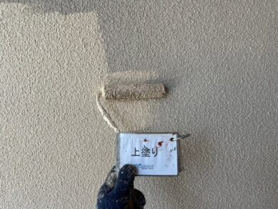 奈良県奈良市M様邸　外壁塗装・屋根塗装・防水工事 外壁上塗り
