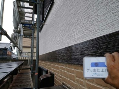 奈良県大和高田市Ｉ様邸 　外壁塗装・屋根塗装工事 付帯部のフッ素仕上げ（帯）