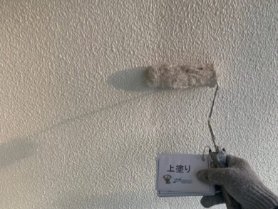 奈良県生駒郡三郷町N様　外壁塗装工事 外壁塗装上塗り