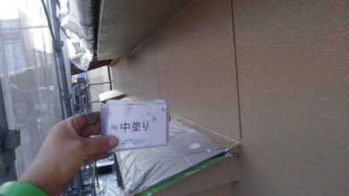 奈良県香芝市M様邸　外壁塗装工事 外壁塗装　中塗り