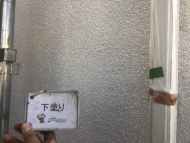 奈良香芝市K様邸　外壁塗装・屋根塗装・防水工事 外壁下塗り