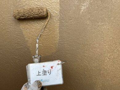奈良県奈良市M様邸　外壁塗装・屋根塗装・防水工事 外壁上塗り