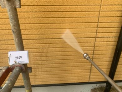 奈良香芝市O様邸　外壁塗装・屋根塗装・防水工事 外壁高圧洗浄