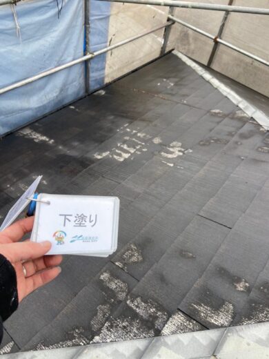 奈良県香芝市S様邸　外壁塗装・屋根塗装工事 屋根下塗り