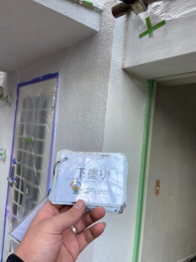 奈良県大和高田市N様邸　外壁塗装・屋根塗装工事 外壁下塗り
