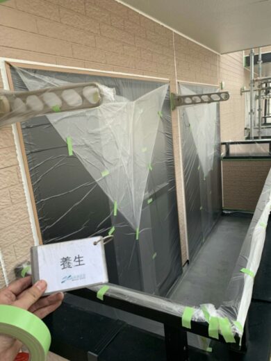 奈良香芝市K様邸　外壁塗装・屋根塗装工事 養生