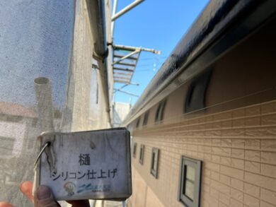 奈良北葛城郡広陵町M様邸　外壁塗装・屋根塗装工事 樋シリコン仕上げ