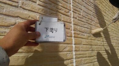 奈良北葛城郡河合町Y様邸　外壁塗装・屋根塗装・防水工事 外壁塗装下塗り