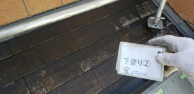 奈良香芝市S様邸　外壁塗装・屋根塗装・防水工事 屋根下塗り②