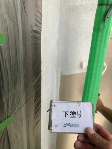 奈良北葛城郡王寺町T様　外壁塗装・屋根塗装・防水工事 外壁塗装下塗り