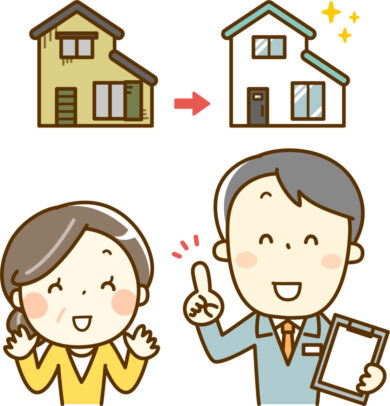 奈良の香芝の株式会社ヨネヤの外壁塗装と屋根塗装の塗装する前と後の家