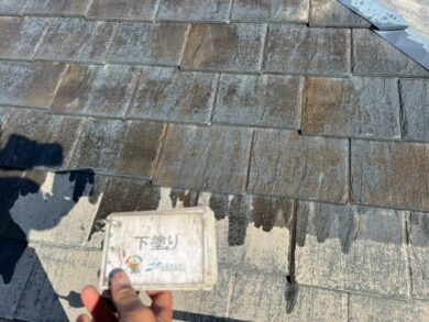 奈良県葛城市K様邸　外壁塗装・屋根塗装工事 屋根下塗り