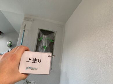 奈良葛城市M様　外壁塗装・防水工事 外壁塗装上塗り