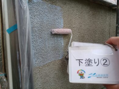 奈良県奈良市N様邸　外壁塗装工事 外壁下塗り②