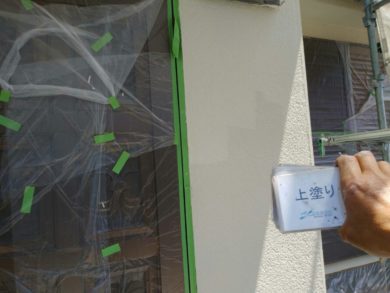 奈良県北葛城郡上牧町S様邸　外壁塗装・防水工事 外壁塗装　上塗り