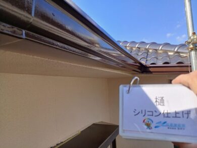 奈良県香芝市S様邸　外壁塗装・防水工事 樋シリコン仕上げ