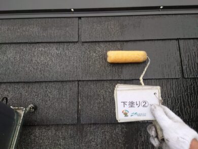 奈良県奈良市N様邸　外壁塗装・屋根塗装・防水工事 屋根下塗り②