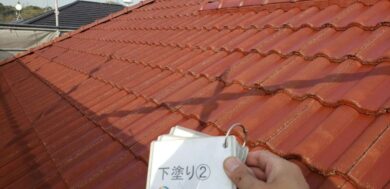 奈良香芝市S様邸　外壁塗装・屋根塗装・防水工事 屋根下塗り②