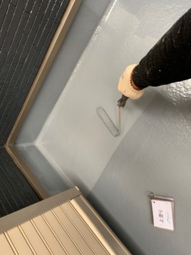 奈良葛城市Y様邸　外壁塗装・屋根塗装・ベランダ防水工事 ベランダ防水上塗り