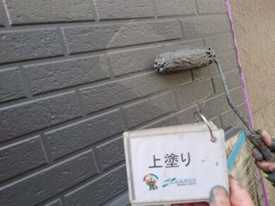 奈良県奈良市N様邸　外壁塗装・屋根塗装・防水工事 外壁上塗り