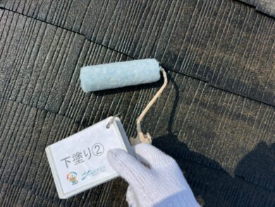 奈良北葛城郡広陵町M様邸　外壁塗装・屋根塗装工事 屋根下塗り②