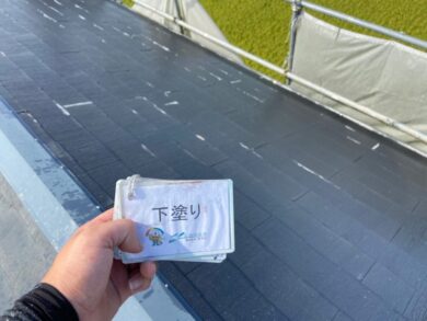 奈良県大和高田市M様邸　外壁塗装・屋根塗装工事 屋根下塗り