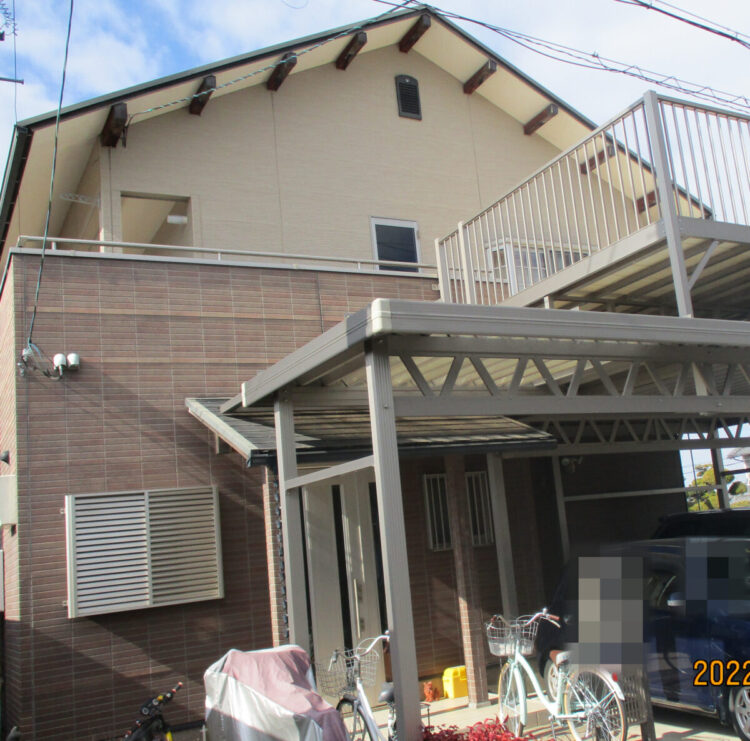奈良県香芝市K様邸　外壁塗装・屋根塗装・防水工事 施工前の写真