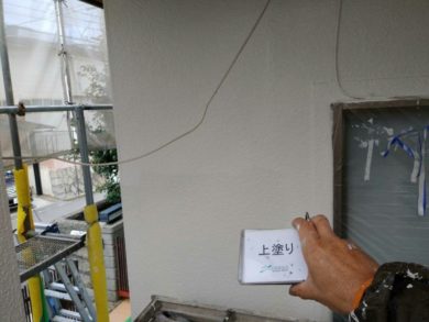 奈良香芝市I様　外壁塗装 外壁塗装上塗り