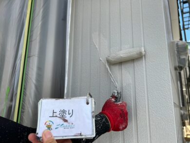 奈良県生駒市T様邸　外壁塗装・防水工事 外壁上塗り