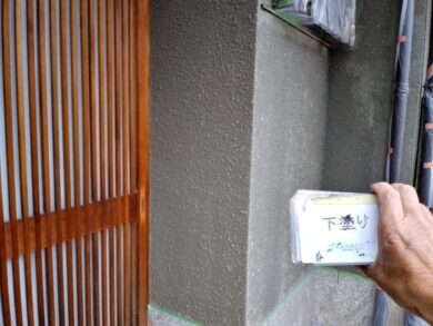 奈良北葛城郡王寺町M様邸　外壁塗装工事 外壁下塗り
