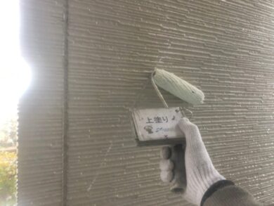 奈良葛城市K様邸　外壁塗装・防水工事 外壁上塗り