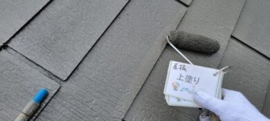 奈良県香芝市N様邸　外壁塗装・屋根塗装工事 屋根上塗り