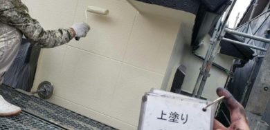 奈良県香芝市Y様邸　外壁塗装・屋根塗装・防水工事 外壁塗装　上塗り