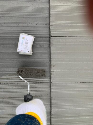奈良生駒郡斑鳩町M様邸　外壁塗装・屋根塗装・防水工事 外壁上塗り